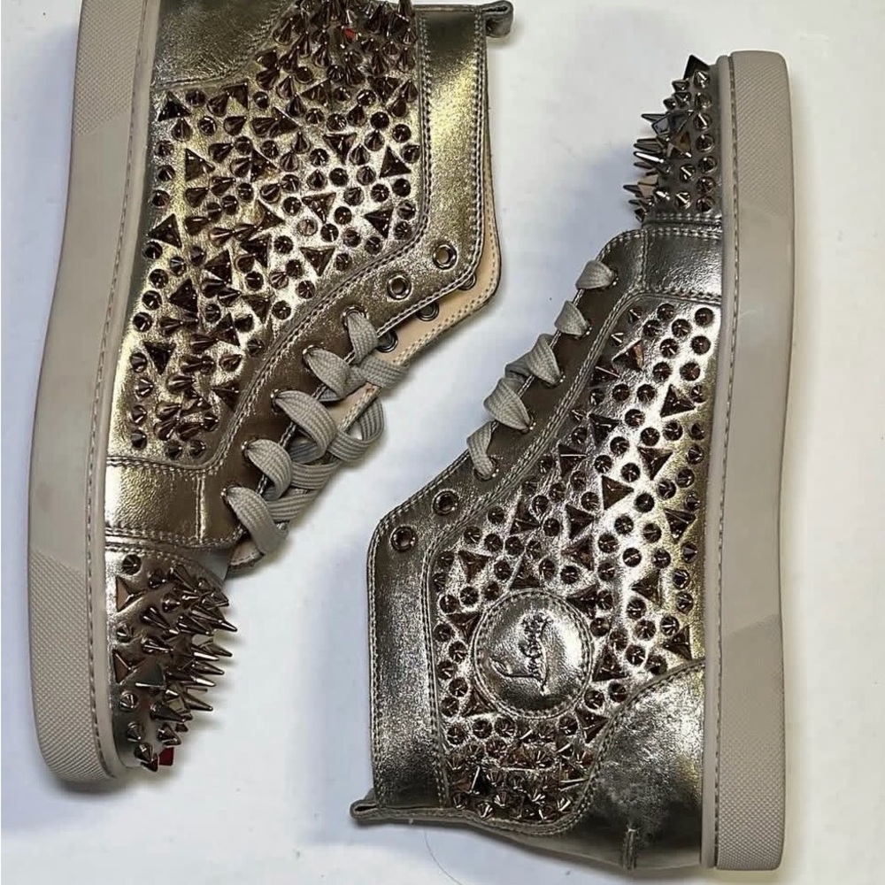 Christian Louboutin Metallic Studded Sneakers